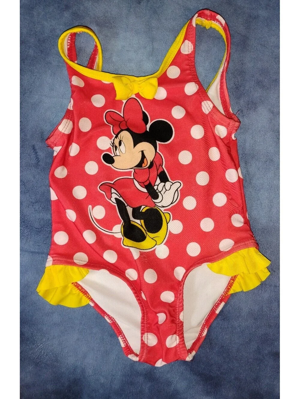 Girls 2t Minnie Mouse Red White Polka Dot Swimsuit